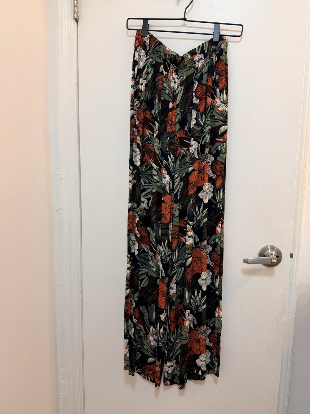 Volcom Tropical Floral Wide-Leg Pants - Black/Green/Orange